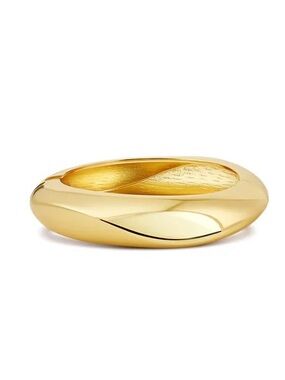 Gold Bangle - Polished 24k Gold plated Dome Bracelet - Women Jewelry by Mayamar